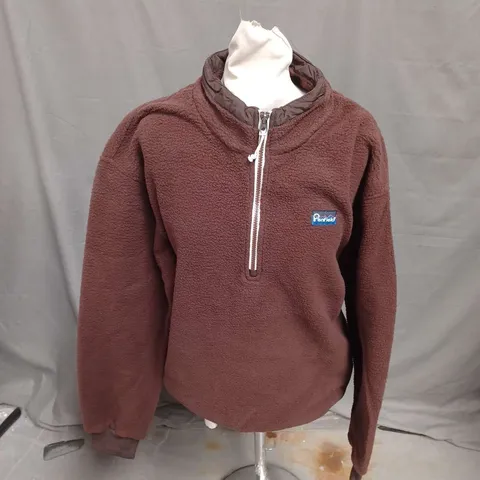 PENFIELD 1/2 ZIP FLEECE PULLOVER IN CHICORY COFFEE SIZE M