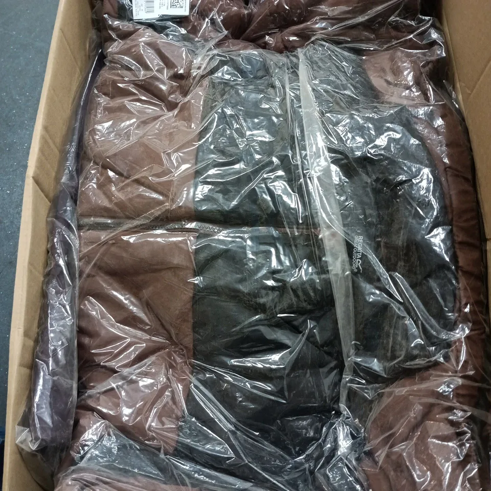 BOX OF APPROXIMATELY 18 BRAND NEW ASSORTED REGATTA CLOTHING ITEMS IN VARIOUS STYLES , COLOURS AND SIZES INCLUDING ELORIA COAT AND FILANDRA T SHIRT