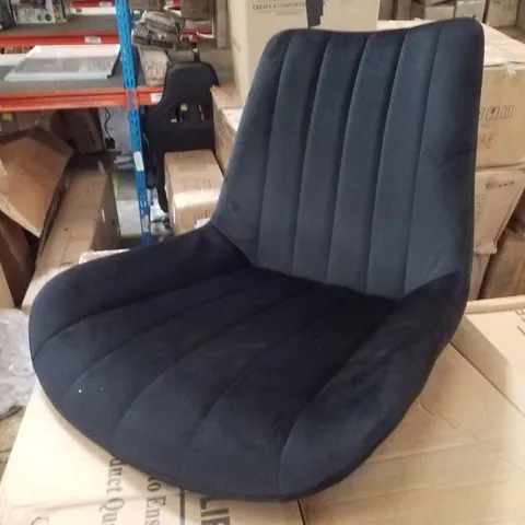 BOXED SET OF 2 UPHOLSTERED FABRIC DINING CHAIRS - BLACK (1 BOX)