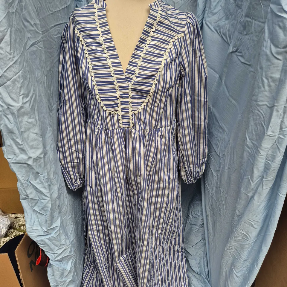 BODEN BLUE & WHITE STRIPE DRESS, UK 12R