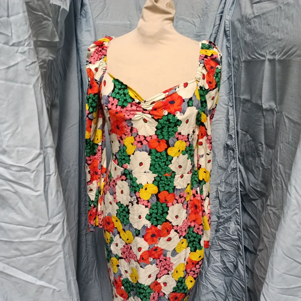 WAREHOUSE WOMEN'S FLORAL PRINT DRESS – UK 14 (LABEL SIZE 14)