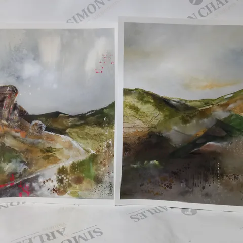 SIGNED COLLECTION OF 2 ABSTRACT LANDSCAPE ART PRINTS