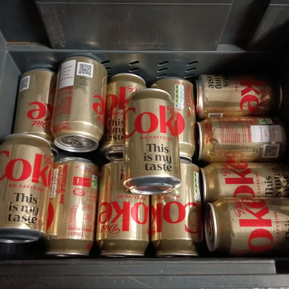 APPROXIMATELY 12 CANS OF DIET COKE - NO CAFFEINE 