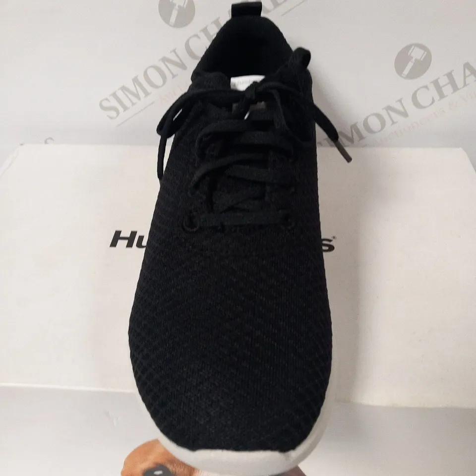 BOXED HUSH PUPPIES HW06765-001 WOMEN THE GOOD LACEUP BLACK TEXTILE SIZE 6