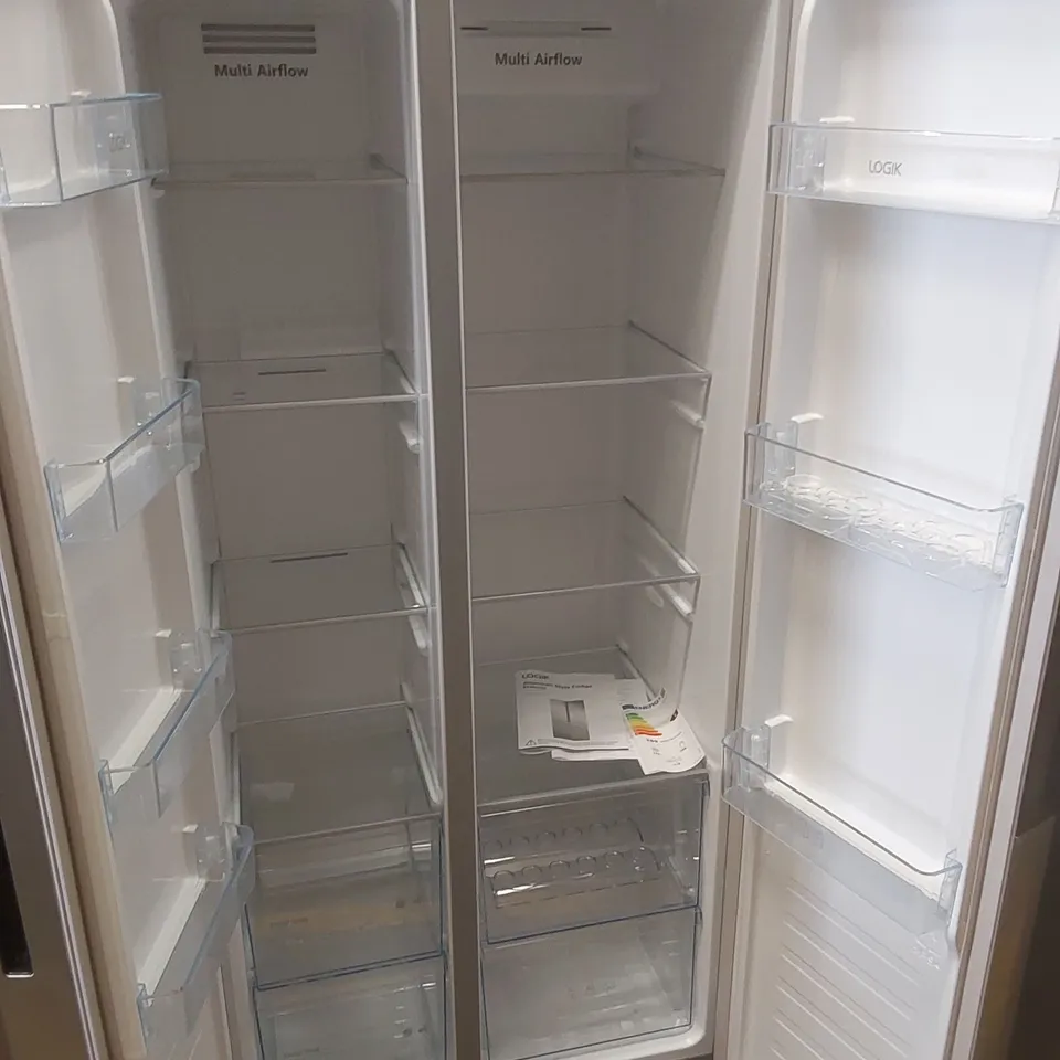 LOGIK LESSBSX23 SLIM AMERICAN-STYLE FRIDGE FREEZER - INOX