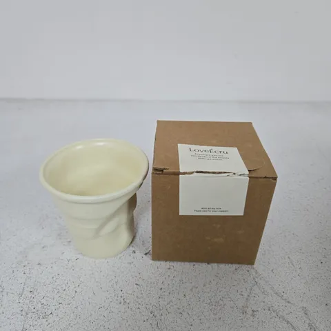 BOXED LOVEECRU CRUSHED CERAMIC MUG - 370ML