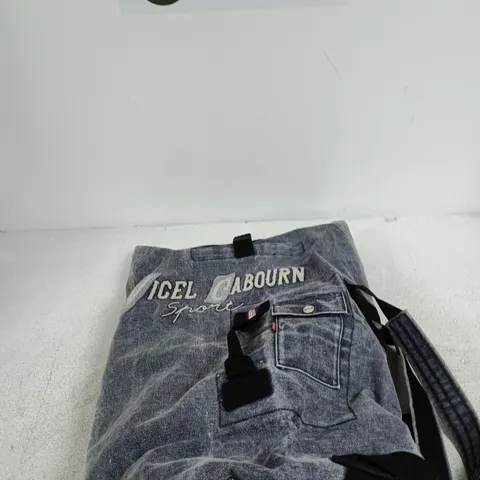 NIGEL CABOURN DENIM-STYLE DUFFLE BAG WITH FADED BLUE FABRIC