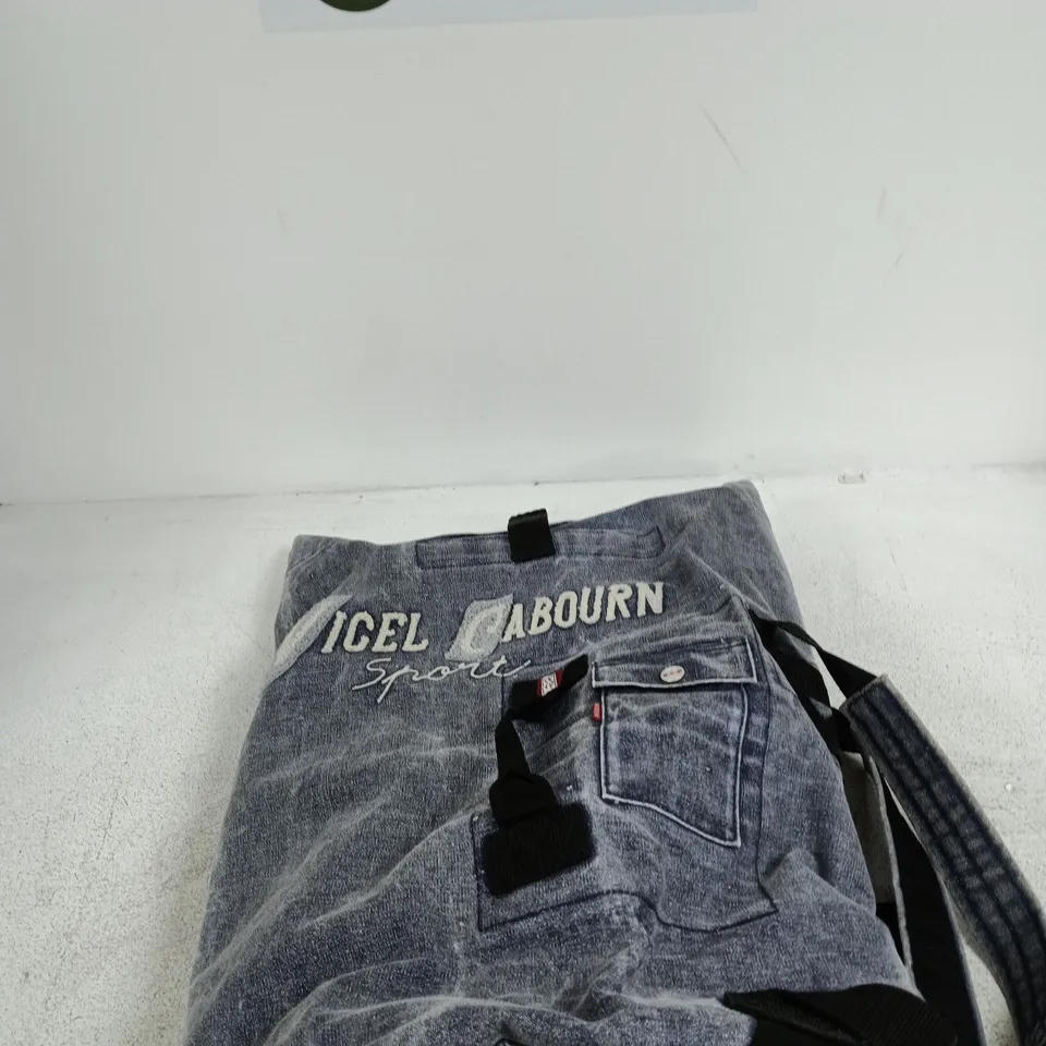 NIGEL CABOURN DENIM-STYLE DUFFLE BAG WITH FADED BLUE FABRIC 
