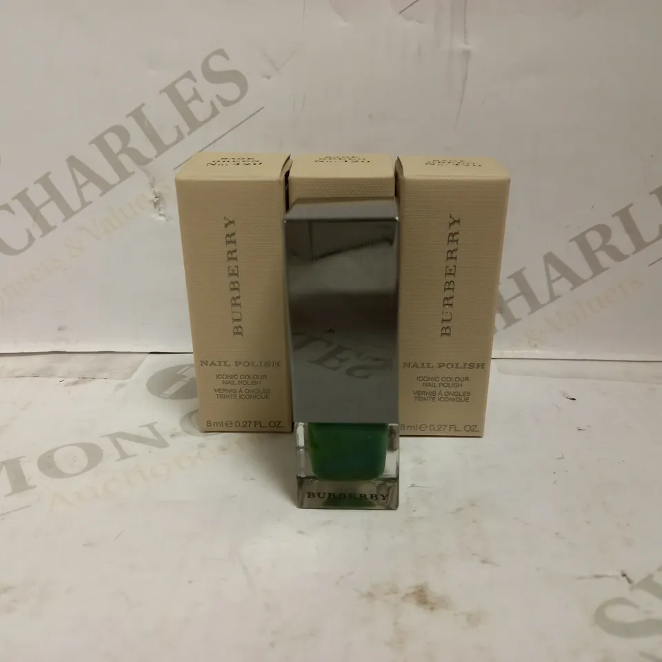 3 X 8ML BURBERRY BEAUTY NAIL POLISH ICONIC COLOUR NAIL POLISH - SAGE GREEN NO.420
