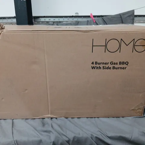 BOXED HOME 4 BURNER GAS BBQ WITH SIDE BURNER - COLLECTION ONLY
