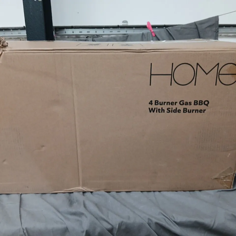 BOXED HOME 4 BURNER GAS BBQ WITH SIDE BURNER - COLLECTION ONLY