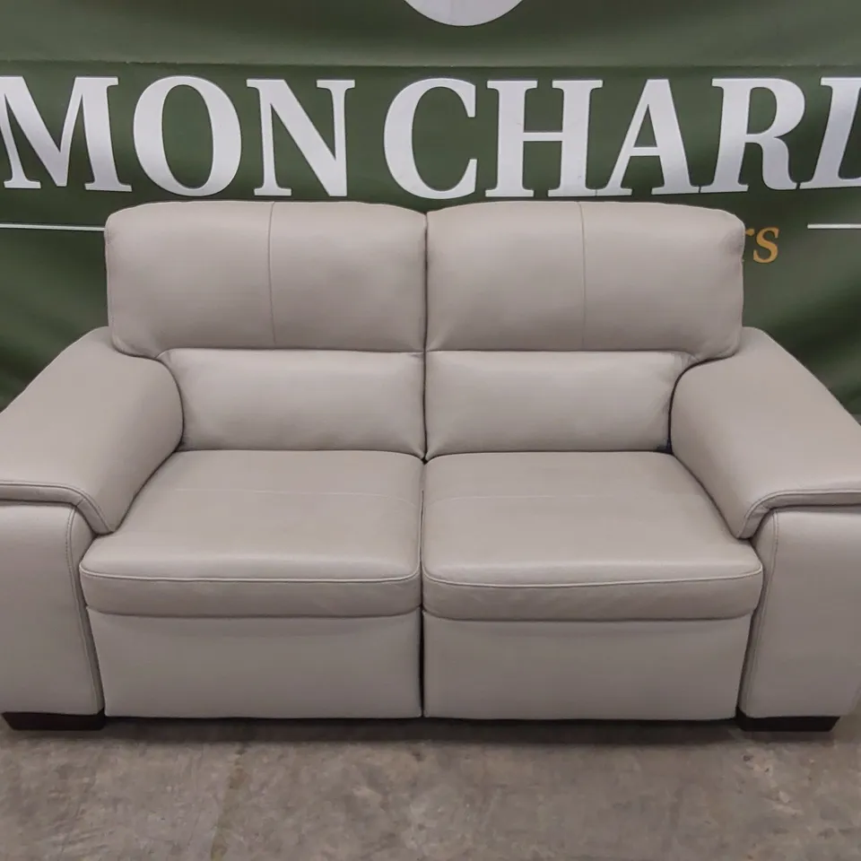 QUALITY DESIGNER ITALIAN MADE GRADO 2 SEATER LEATHER UPHOLSTERED ELECTRIC RECLINER SOFA 