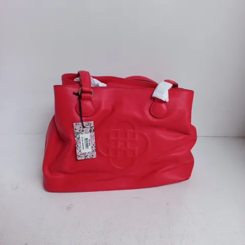 SADLER REAL LEATHER HANDBAG - RED