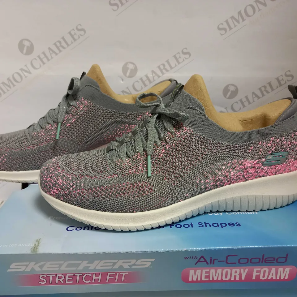 SKECHERS ULTRA FLEX GREY TRAINERS - SIZE 8