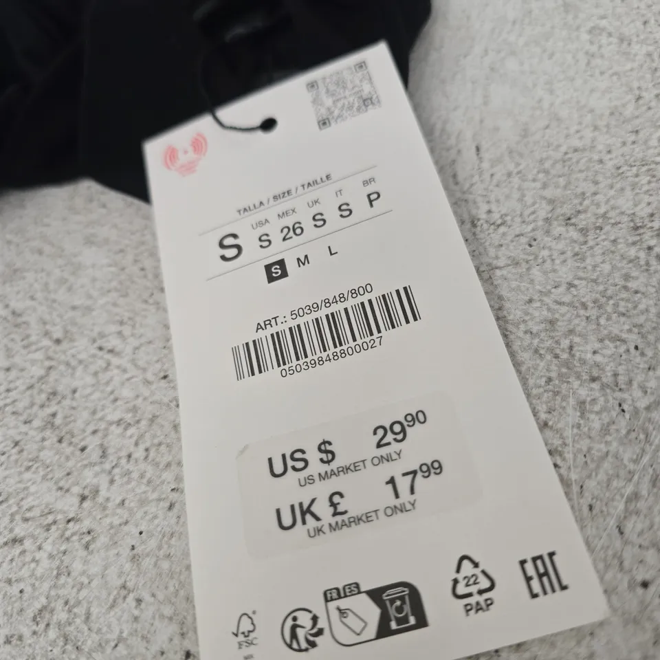 ZARA BLACK MESH TOP – UK SIZE S (US SMALL) – BRAND TAG ATTACHED