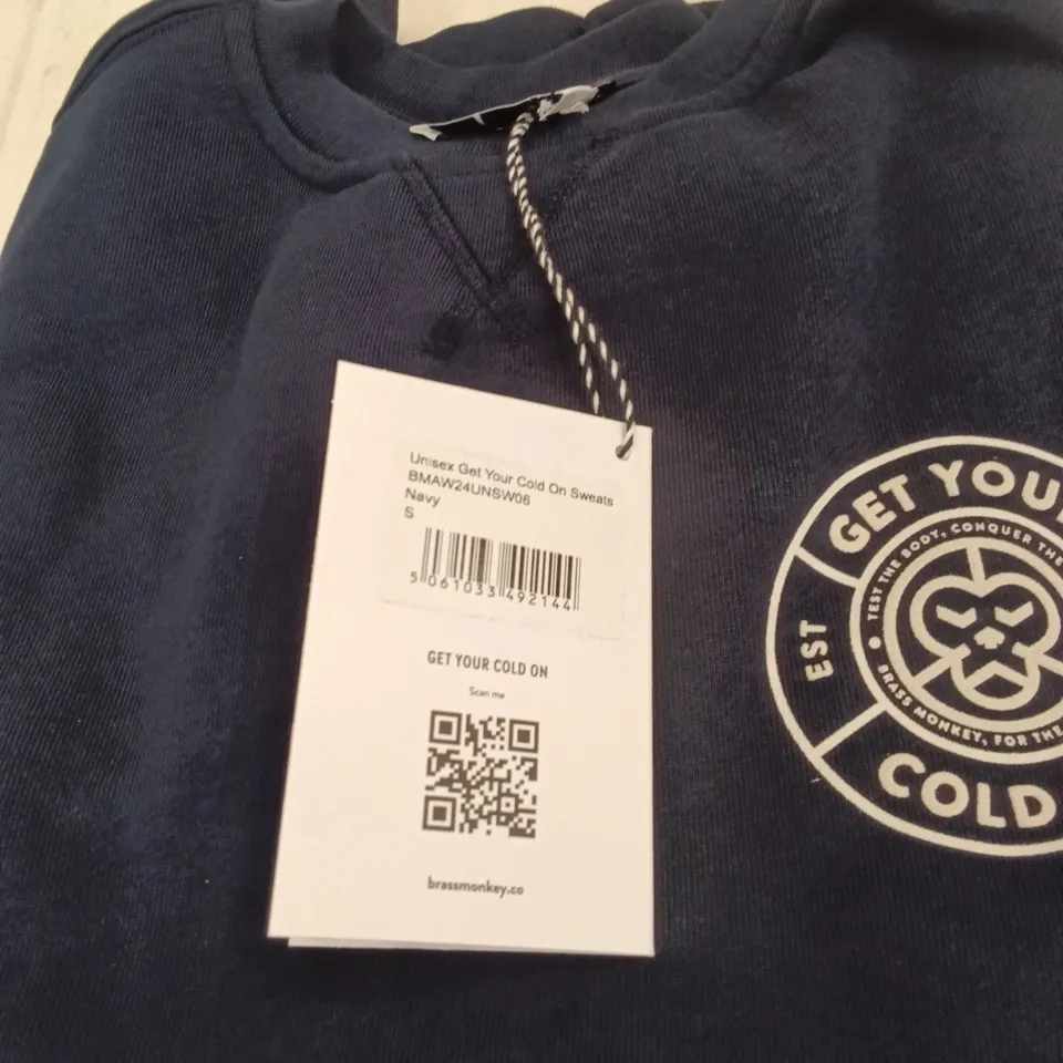 BOX TO CONTAIN BRASS MONKEY - SWEATS NAVY SIZE SMALL APPROXIMATELY 12