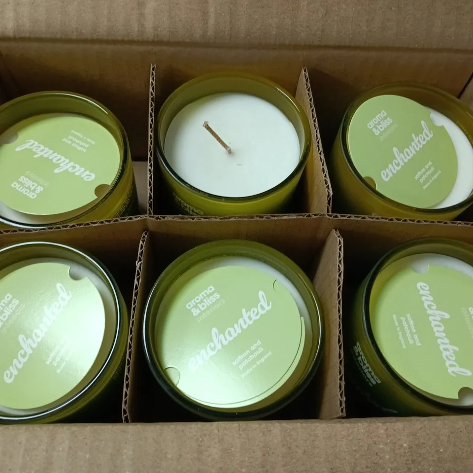 12 AROMA & BLISS INTERIORS ENCHANTED CANDLES – SAFFRON & PATCHOULI