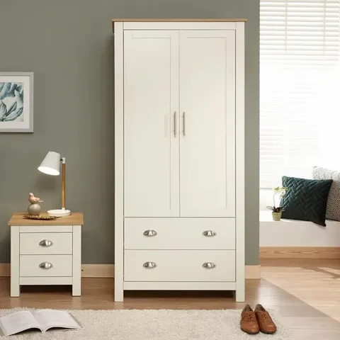 BOXED GFW LANCASTER 2 DOOR 2 DRAWER WARDROBE - CREAM (2 BOXES)