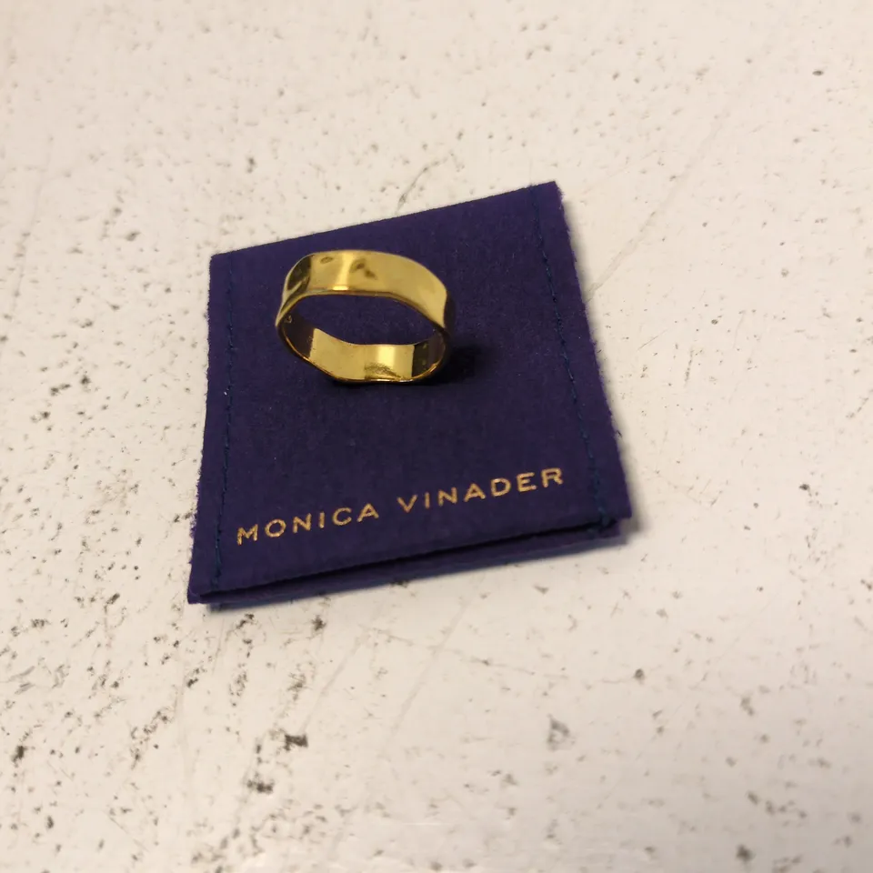MONICA VINADER GOLD VERMEIL RING WITH PRESENTATION POUCH & BOX