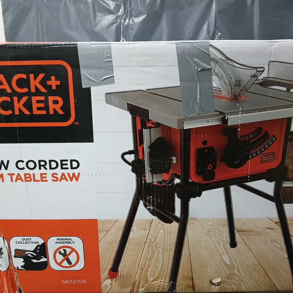 BOXED BLACK + DECKER CORDED TABLE SAW 