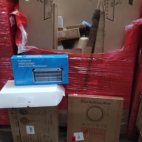 PALLET OF ASSORTED HOUSEHOLD GOODS AND PRODUCTS TO INCLUDE; PROFESSIONAL INSECT KILLER,SMART BATHROOM MIRROR MIST FAN