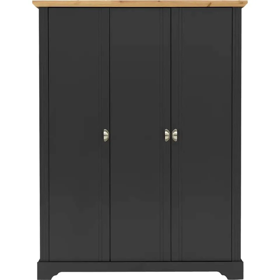 BOXED SPARTA 3 DOOR WARDROBE - GREY/OAK EFFECT (4 BOXES)