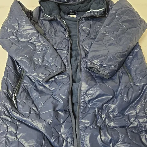 REGATTA GREAT OUTDOORS LONGLINE HOODED COAT, NAVY - SIZE 14