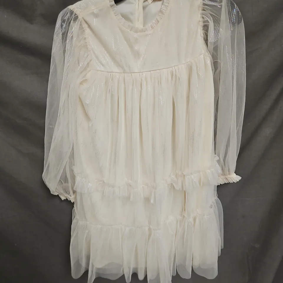 ANGEL & ROCKET BEAU BOHO EMBELLISHED DRESS IN IVORY 11YRS