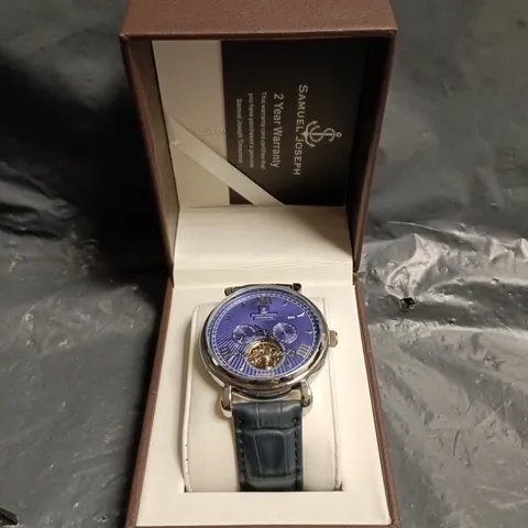 SAMUEL JOSEPH AUTOMATIC LIMITED EDITION WATCH – SILVER/BLUE
