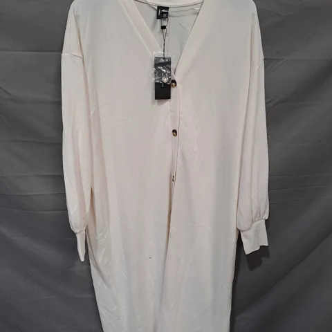 VERO MODA MELENA LS V-NECK CALF CARDIGAN JERSEY DRESS IN BIRCH - MEDIUM
