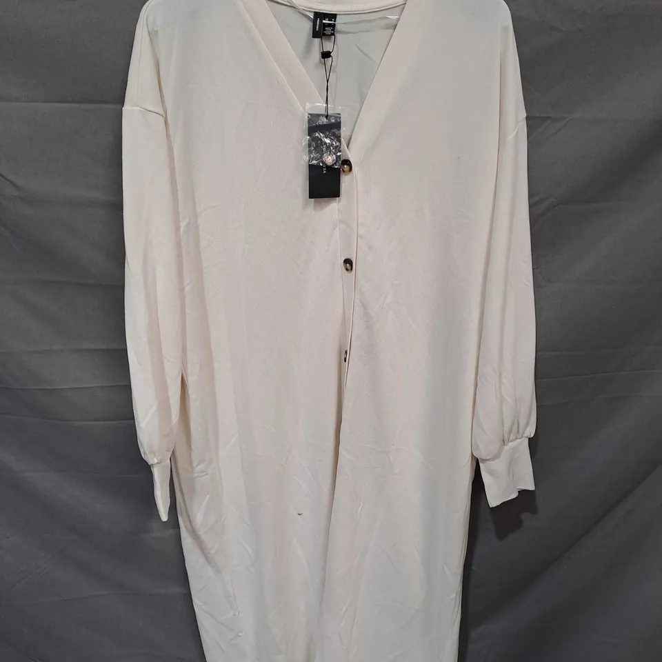 VERO MODA MELENA LS V-NECK CALF CARDIGAN JERSEY DRESS IN BIRCH - MEDIUM