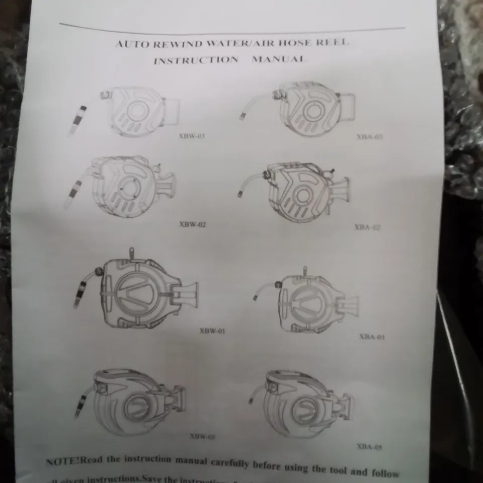 BOXED AUTO REWIND WATER/AIR HOSE REEL 