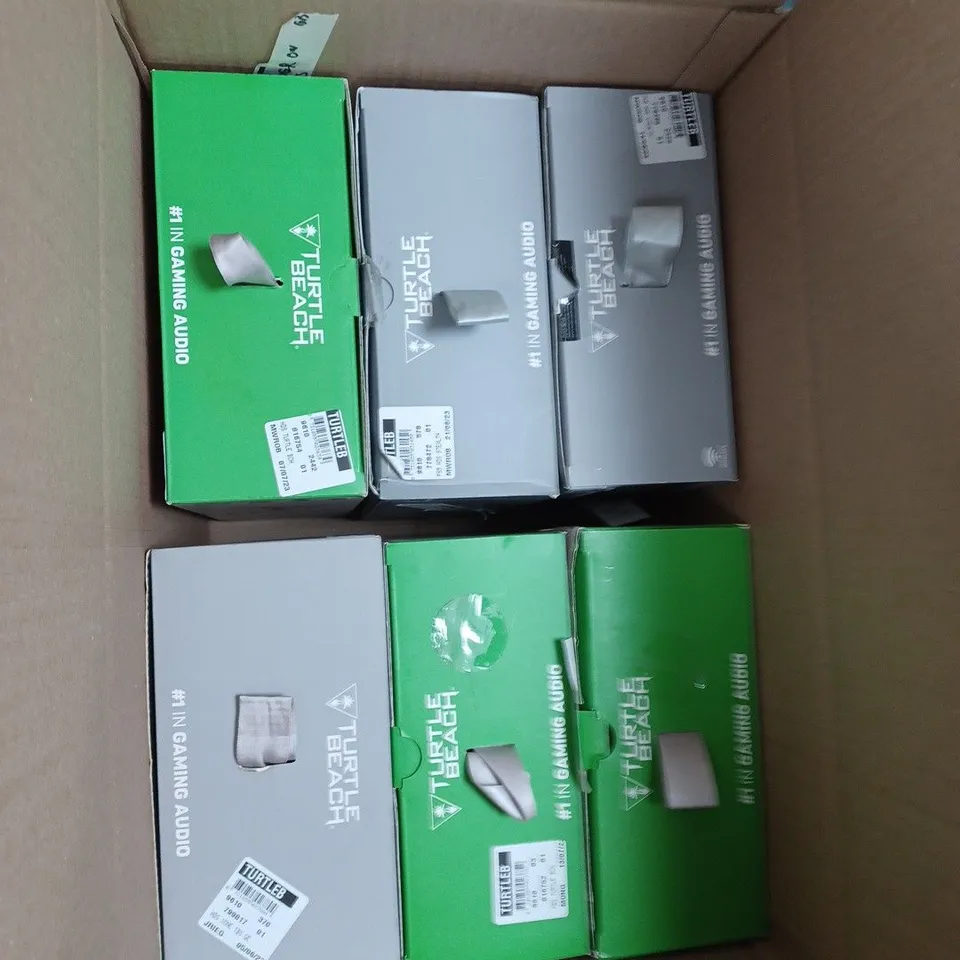 BOX OF 6 ASSORTED TURTLE BEACH GAMING HEADSETS