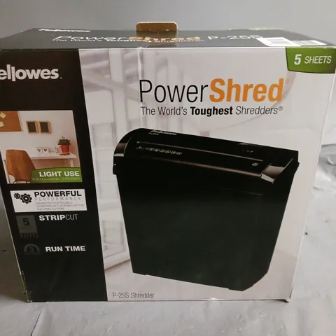 BOXED FELLOWES POWER SHRED P-2S SHREDDER