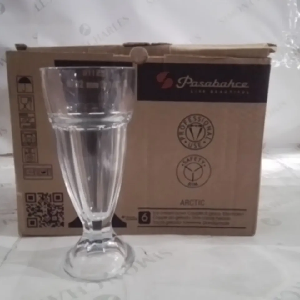 BOXED PASABAHCE ICE CREAM SUNDAY GLASSES APPROXIMATELY 6