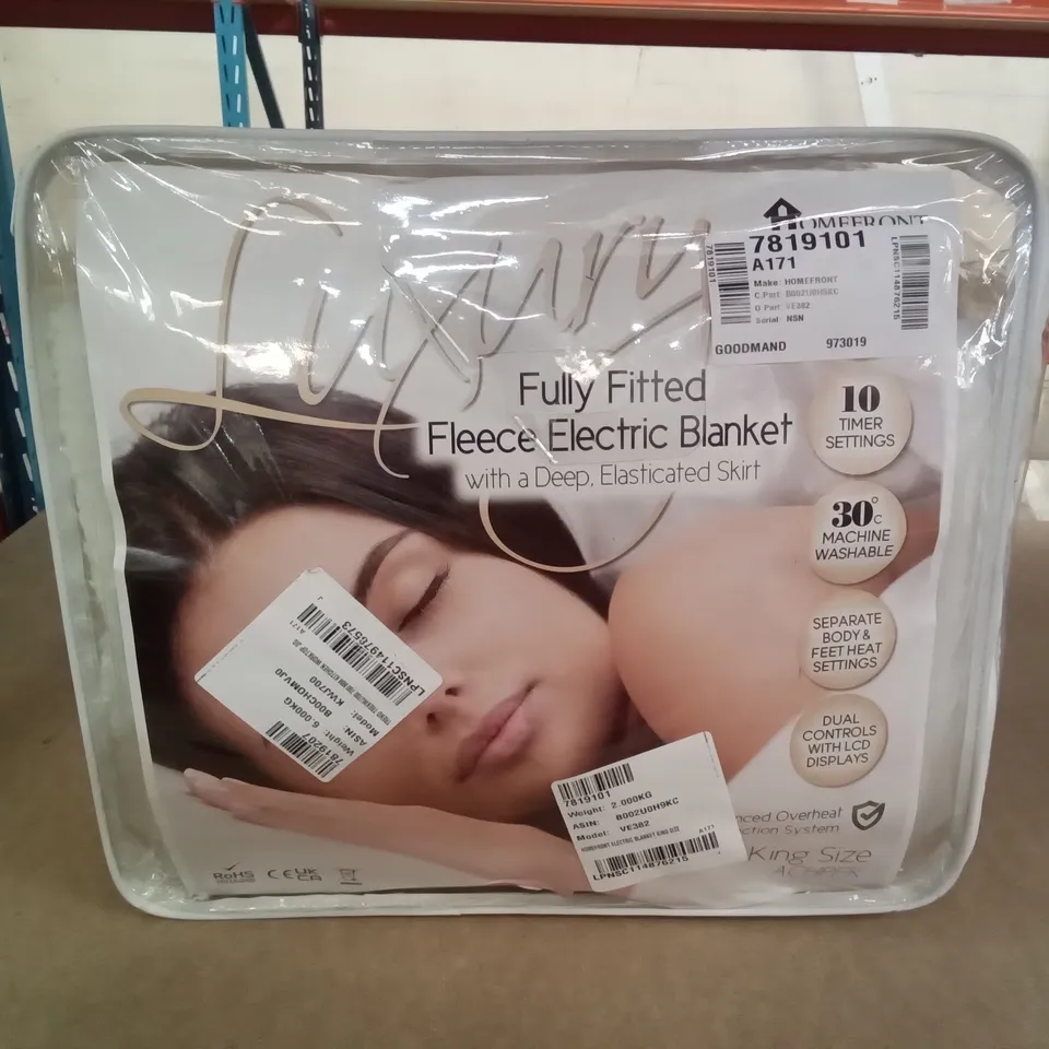 BAGGED LUXURY FULLY FITTED FLEECE ELECTRIC BLANKET
