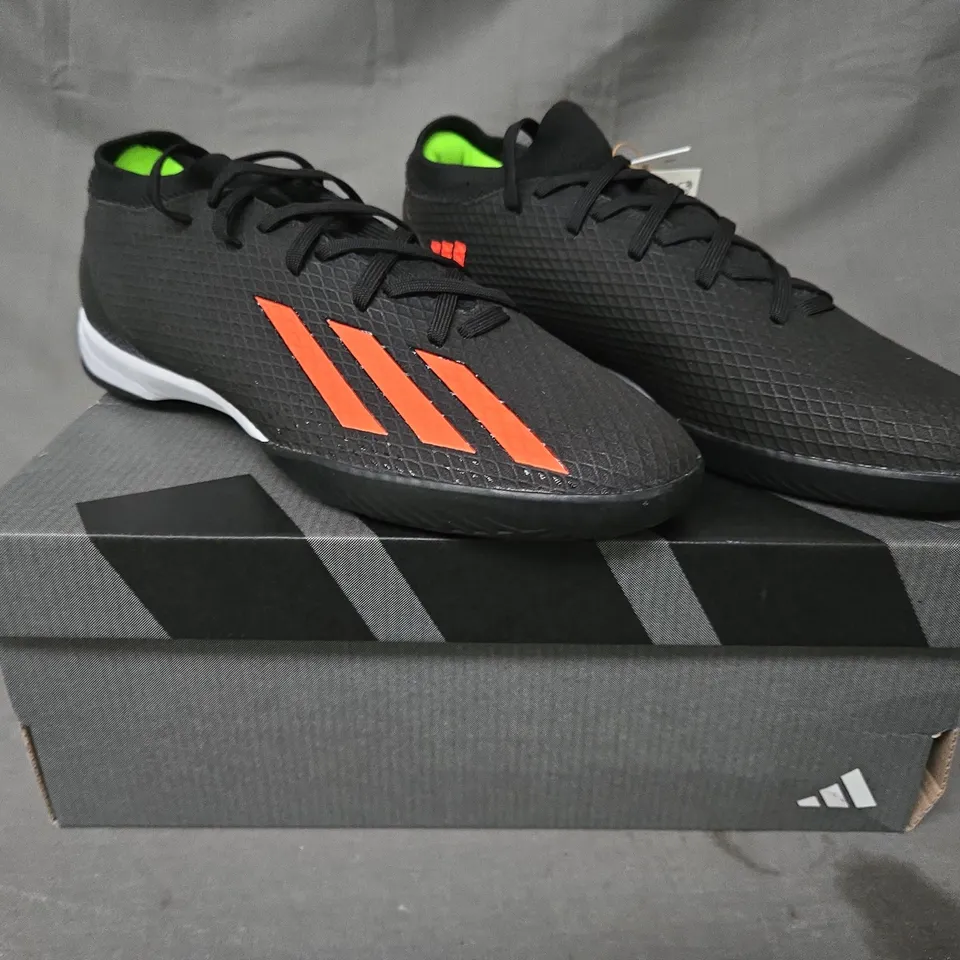 BOXED PAIR OF ADIDAS X SPEEDPORTAL.3 SHOES IN BLACK/ORANGE/GREEN UK SIZE 7.5