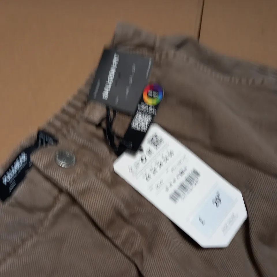 PULL & BEAR BALLOON FIT BROWN TROUSERS - EUR 44