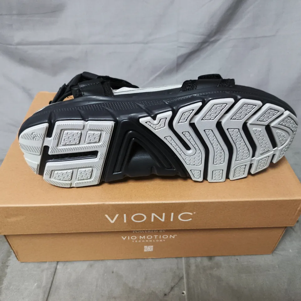 VIONIC VI MOTION SANDALS – BLACK, TWO-STRAP VELCRO (WOMEN'S) SIZE 8