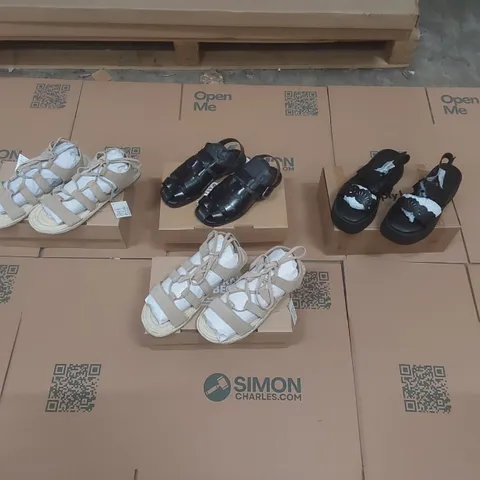 PALLET CONTAINING APPROXIMATELY 210x ASSORTED BRAND NEW DESIGNER SHOES INCLUDING: SIMPLY BE SANDALS ECT