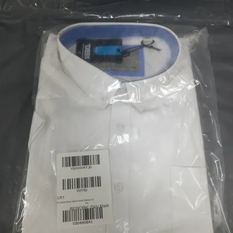 D555 JAMES BASIC OXFORD SHORT SLEEVE SHIRT -WHITE SIZE 2XL