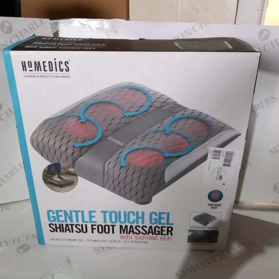 BOXED HOMEDICS GENTLE TOUCH GEL SHIATSU FOOT MASSAGER WITH SOOTHING HEAT FMS-273QVD-EU