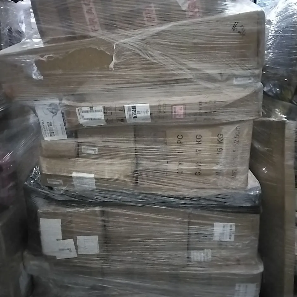 PALLET OF HOUSEHOLD ITEMS TO INCLUDE BOBO KETTLE, MOUNTAIN BIKE, AUTOMATIC SHOE COVER MACHINE AND OTHER ASSORTED ITEMS...