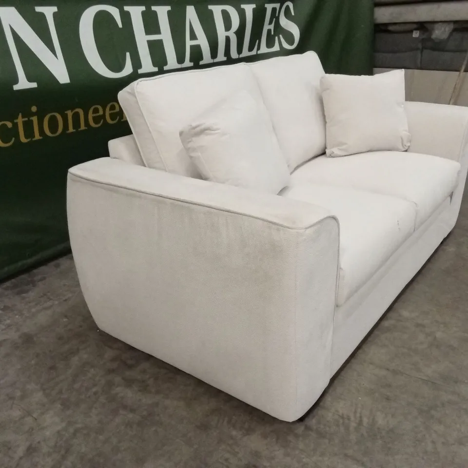 SEOUL 2 SEATER STANDARD BACK FABRIC SOFA - NATURAL RRP £699