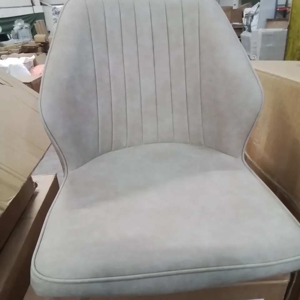 BOXED DANFORTH CREAM FAUX LEATHER UPHOLSTERED DINING CHAIRS