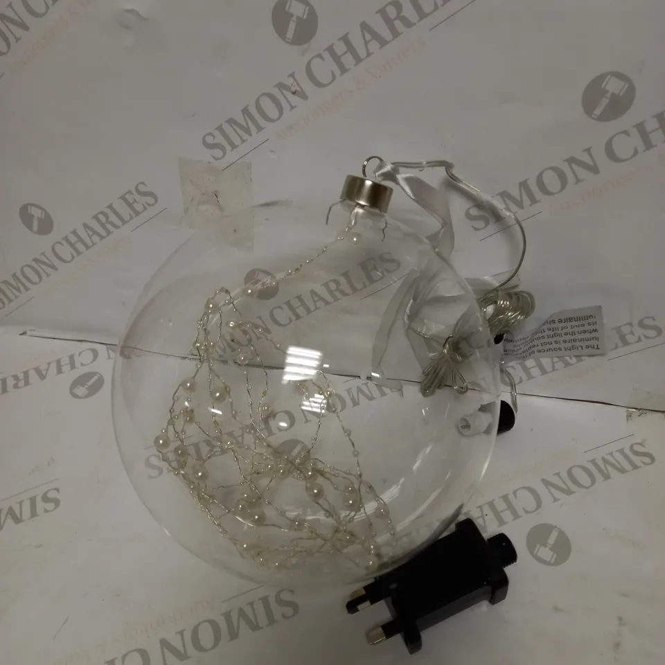 GLASS BALL WITH PEARL DECORATION, LED STRIP, ADAPTOR LARGE