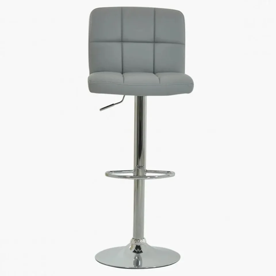 BOXED SET OF 2 CUBAN FAUX LEATHER SWIVEL BAR STOOLS WITH CHROME BASE - (1 BOX)