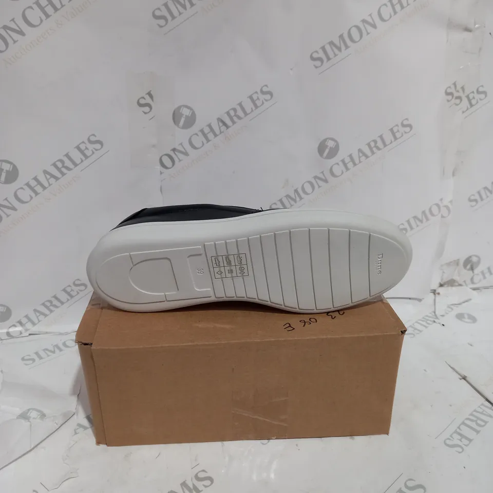 BLACK DUNNE LONDON SLIP ON SHOES SIZE 6