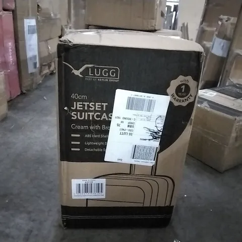 BOXED 40CM JET-SET SUITCASE CREAM WITH BROWN