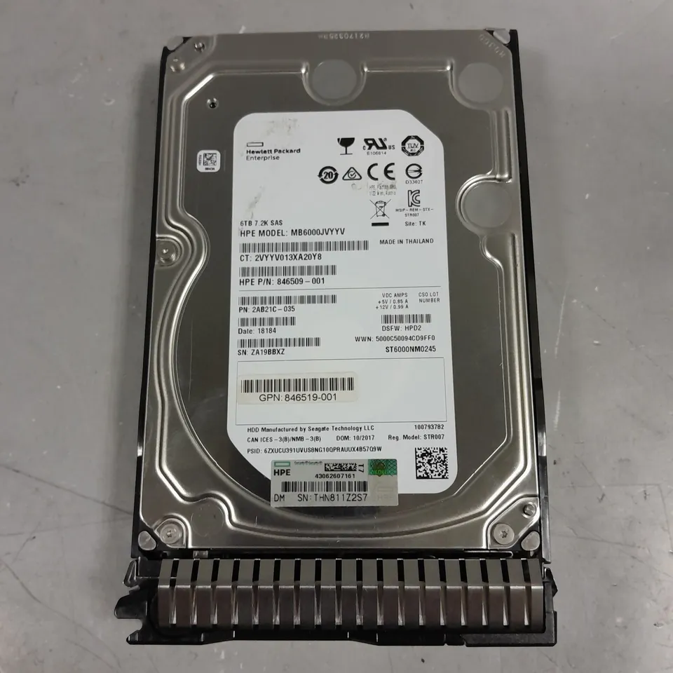 HP 846509-001 HARD DRIVE 6TB 7.2K SAS